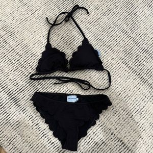 Les Canabiers Bikini set black small bottom med top